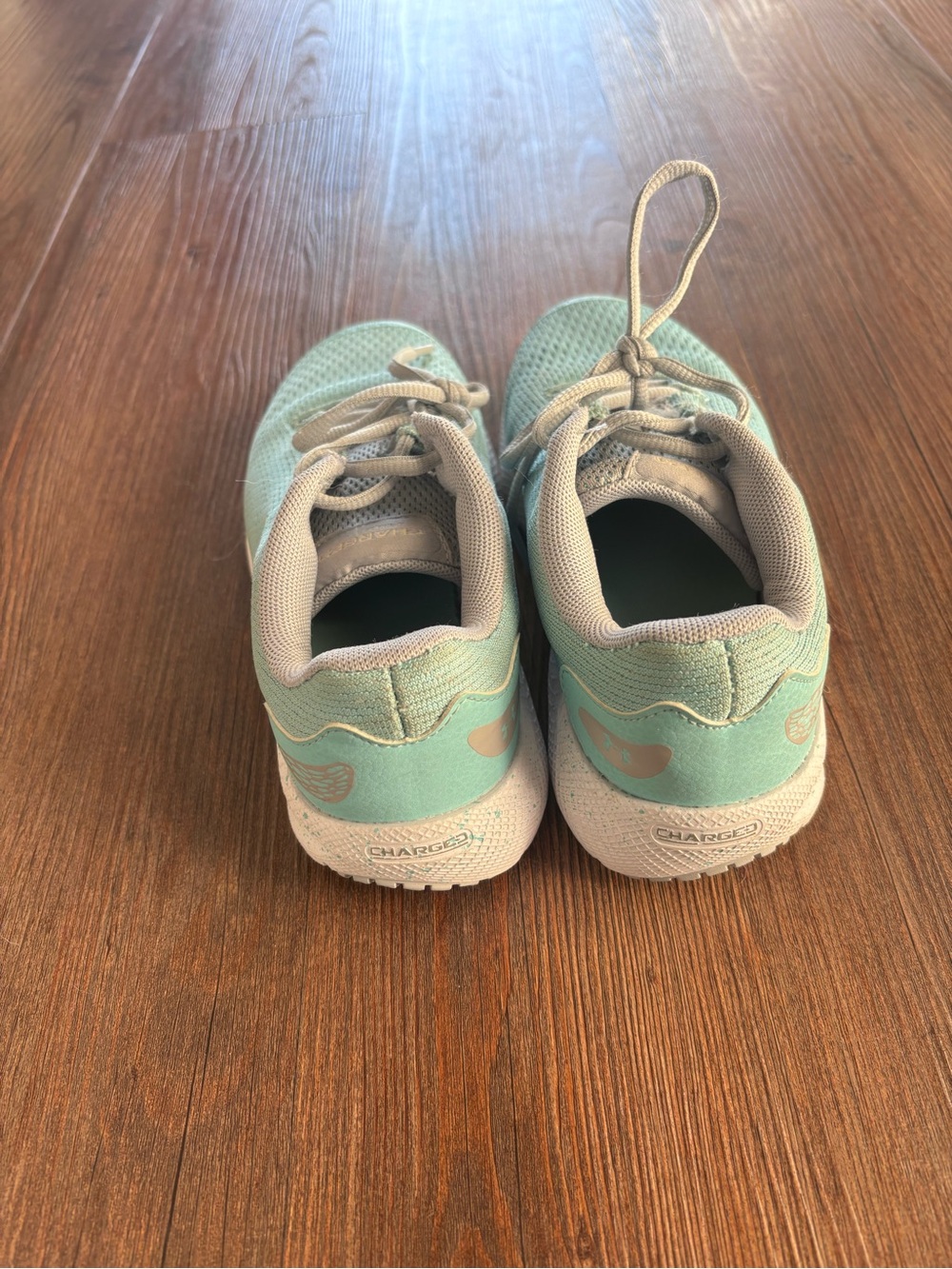Under Armour Kids Mint Green Lace-Up Sneakers - Picture 3 of 4